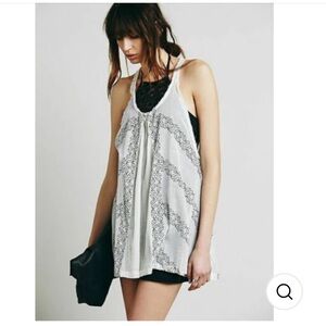 FREE PEOPLE Kaia One Printed Crochet Tunic Top- Size XS